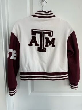 A&M Maroon & White Varsity Jacket